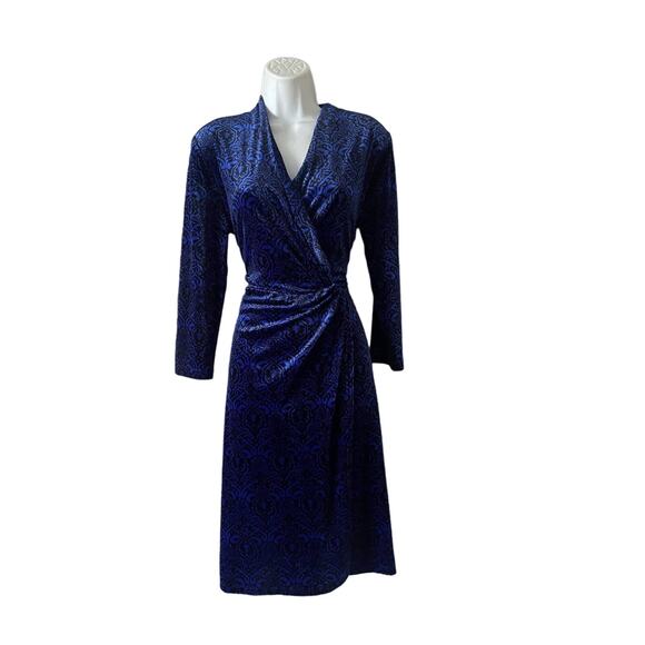 J. McLaughlin Velvet Faux Wrap Dress - Picture 3 of 8